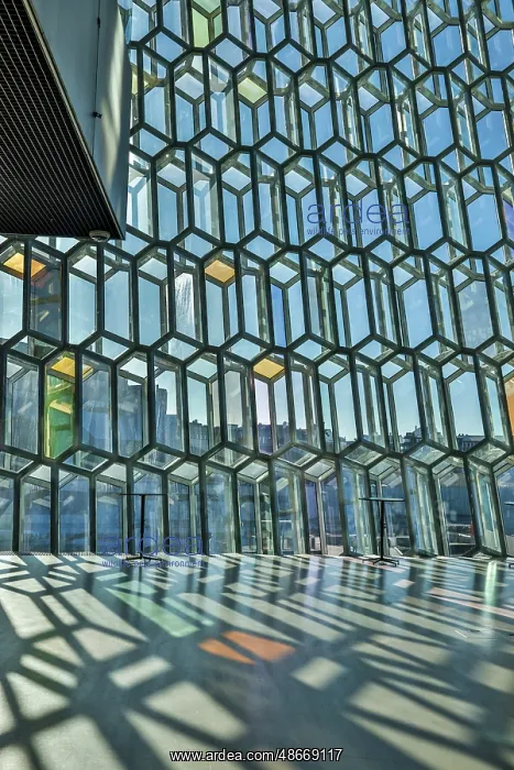 : Iceland, Reykjavik. The concert hall Harpa. (Editorial Use : Iceland, Reykjavik. The concert hall Harpa. (Editorial Use