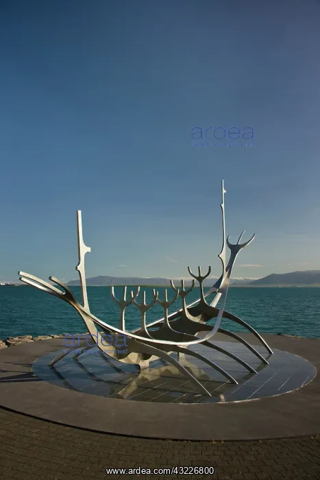 : Iceland, Reykjavik. The metal sculpture : Iceland, Reykjavik. The metal sculpture