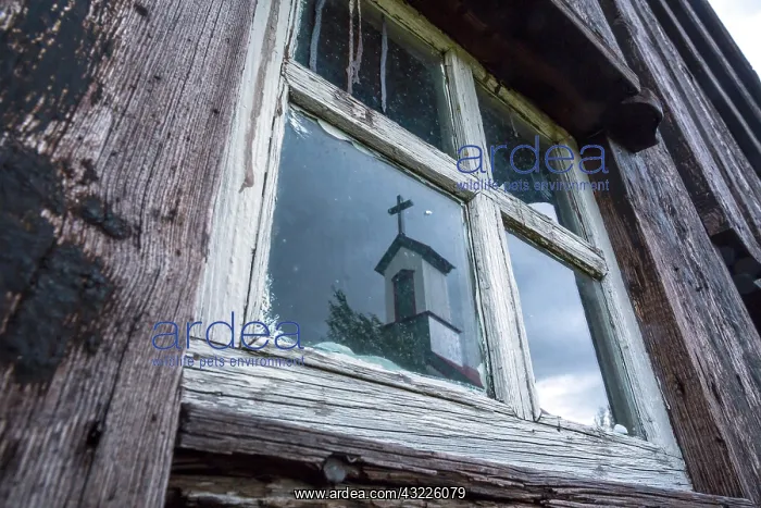  : Iceland, Southern land, Church reflected
