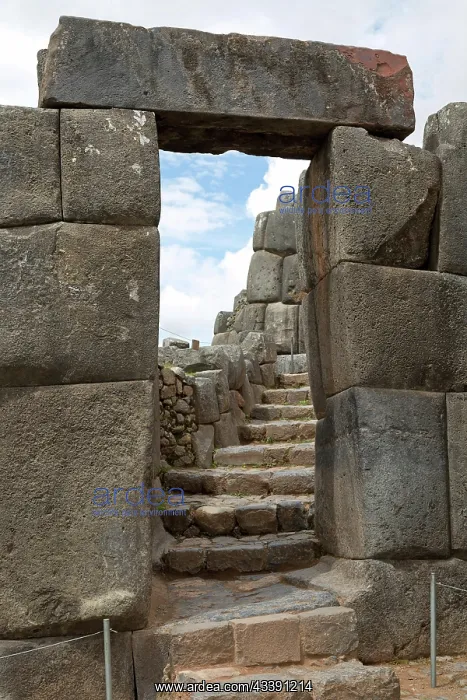: Inca gate in the Inca fortress Sacsayhuaman in Cusco : Inca gate in the Inca fortress Sacsayhuaman in Cusco
