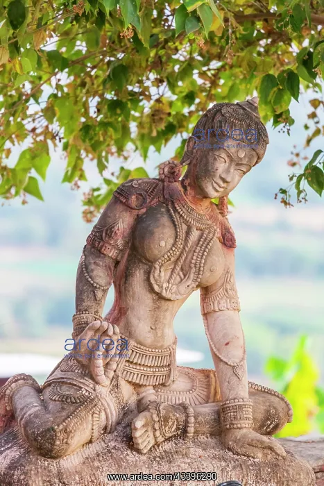 : India, Delhi, Udaipur, Bera. Statue of a Hindu female : India, Delhi, Udaipur, Bera. Statue of a Hindu female