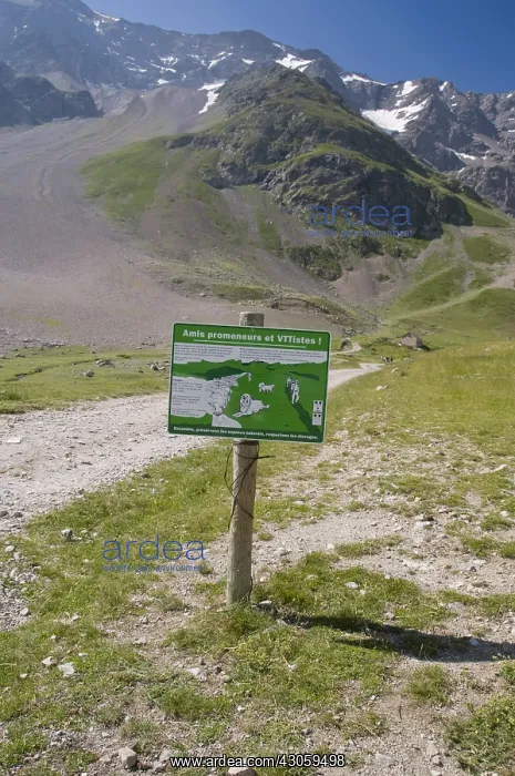 : Information board for visitors to the Alps France : Information board for visitors to the Alps France