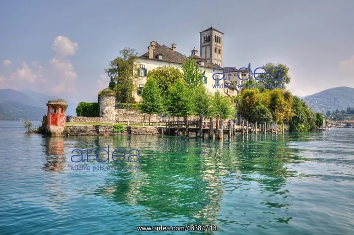 : Island San Giulio, lake Orta, Piedmont, Italy, Europe : Island San Giulio, lake Orta, Piedmont, Italy, Europe