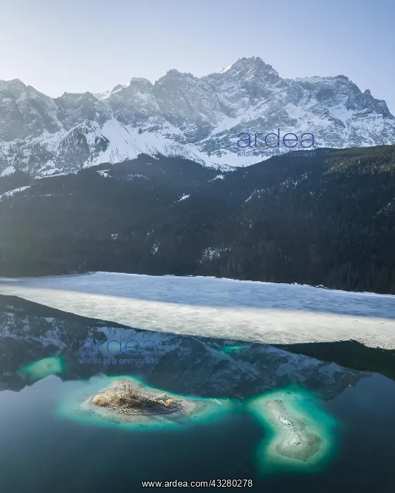 : Islands off mountains, coniferous forest, turquoise : Islands off mountains, coniferous forest, turquoise