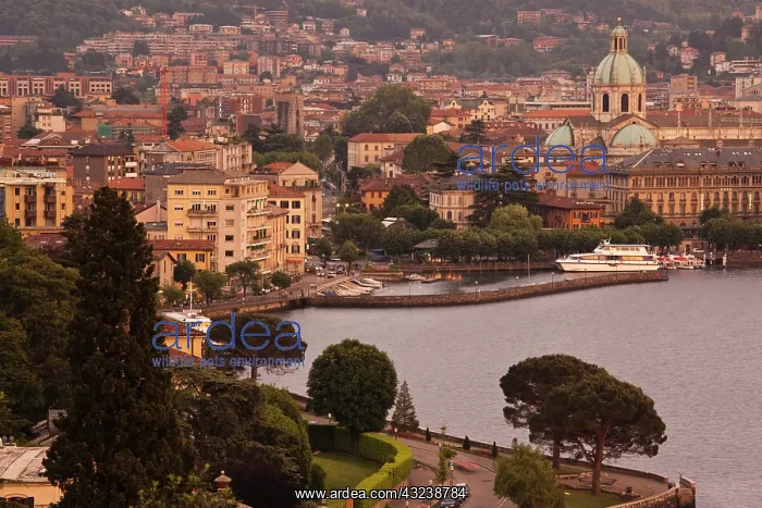 : Italy, Como Province, Como. City view from : Italy, Como Province, Como. City view from