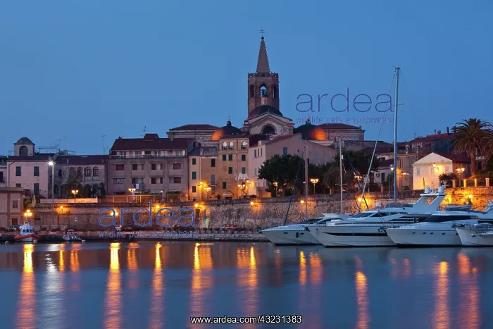  : Italy, Sardinia, Alghero. City walls from