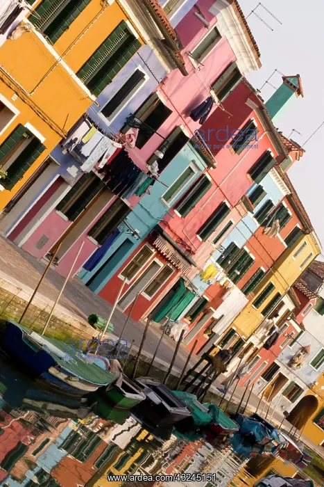 : Italy, Venice, Burano. A tilted view of : Italy, Venice, Burano. A tilted view of