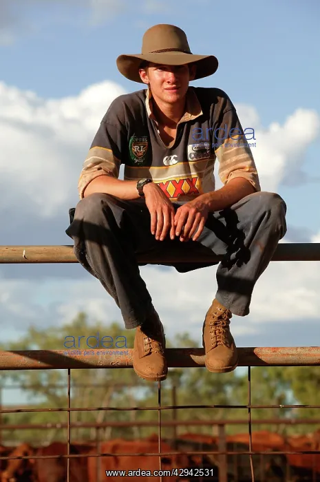 : Jackaroo having a rest during mustering. Bushy : Jackaroo having a rest during mustering. Bushy