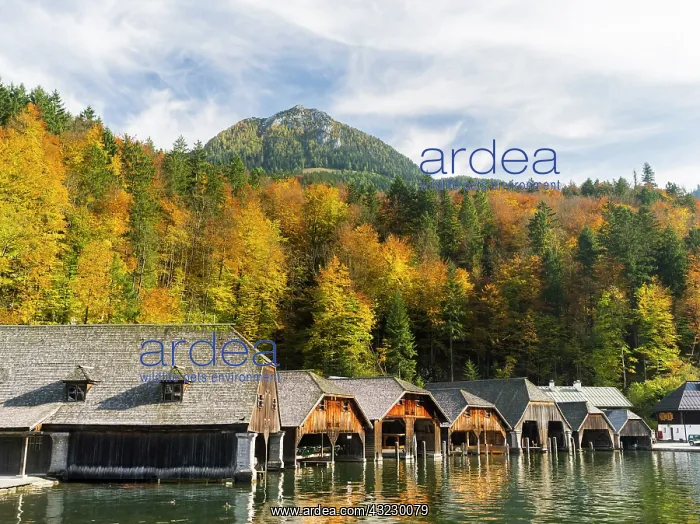  : The jetty of schoenau village with traditional