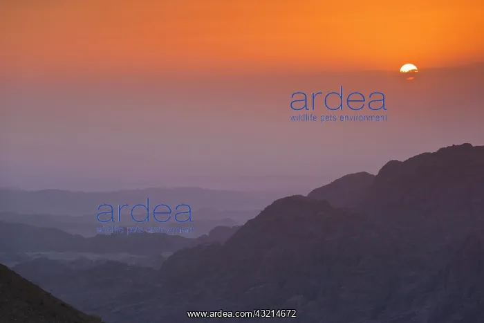 : Jordan, Petra-Wadi Musa, sunset over Petra : Jordan, Petra-Wadi Musa, sunset over Petra
