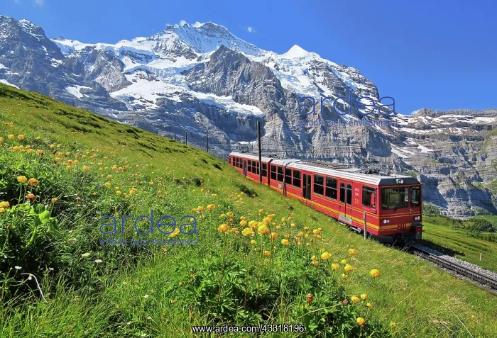 : Jungfrau Railway at Kleine Scheidegg in front of : Jungfrau Railway at Kleine Scheidegg in front of
