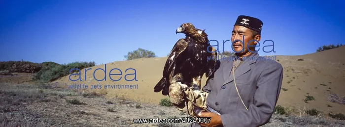 : Kazakh hunter with Golden eagle - Taklamakan : Kazakh hunter with Golden eagle - Taklamakan