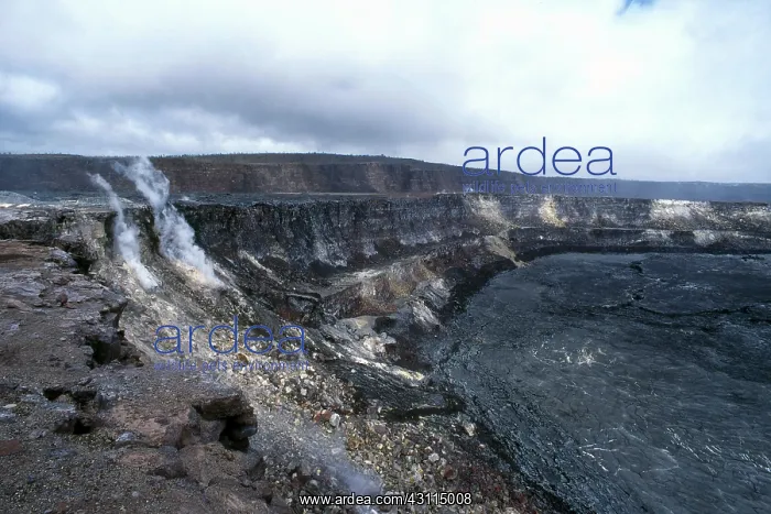 : Kilauea Volcano Caldera and Steam Vents : Kilauea Volcano Caldera and Steam Vents