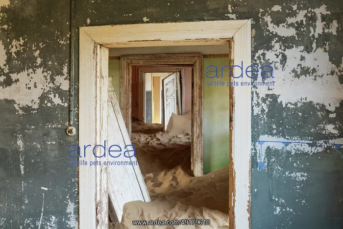 : At Kolmanskop, the abandoned ghost town of the diamond days of the early 1900 and of German origin : At Kolmanskop, the abandoned ghost town of the diamond days of the early 1900 and of German origin