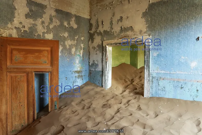 : At Kolmanskop, the abandoned ghost town of the diamond days of the early 1900 and of German origin : At Kolmanskop, the abandoned ghost town of the diamond days of the early 1900 and of German origin