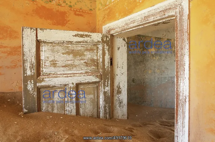 : At Kolmanskop, the abandoned ghost town of the diamond days of the early 1900 and of German origin : At Kolmanskop, the abandoned ghost town of the diamond days of the early 1900 and of German origin