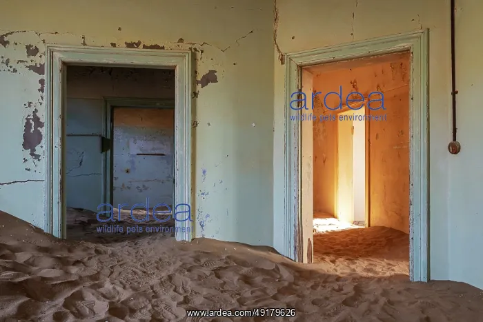 : At Kolmanskop, the abandoned ghost town of the diamond days of the early 1900 and of German origin : At Kolmanskop, the abandoned ghost town of the diamond days of the early 1900 and of German origin
