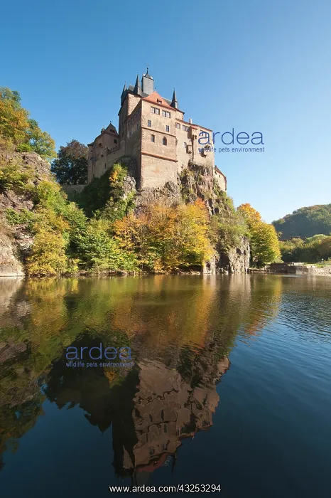 : Kriebstein Castle and Zschopau River, Germany : Kriebstein Castle and Zschopau River, Germany
