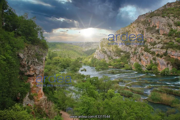 : Krka River Landscape, Krka National Park, Clouds : Krka River Landscape, Krka National Park, Clouds