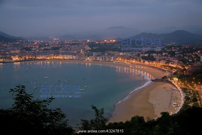 : La Concha Bay and the city of Donostia-San : La Concha Bay and the city of Donostia-San