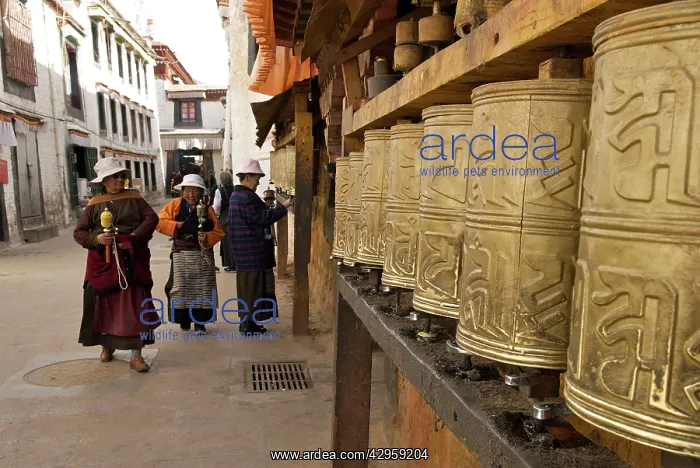  : Ladies Prayer Wheels - Lhasa Tibet