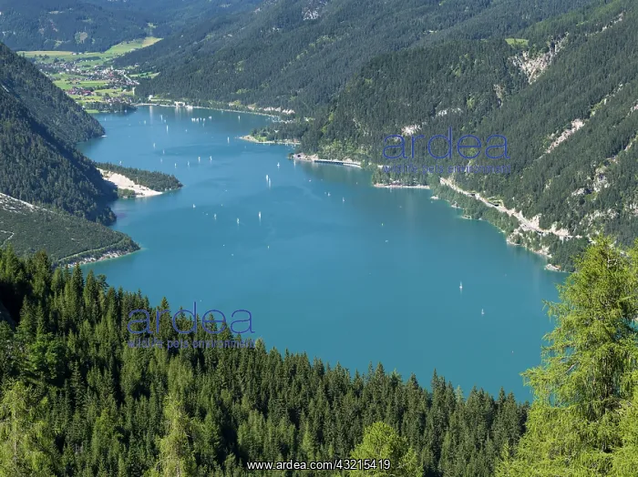 : Lake Achensee in Tyrol, Austria. This mountain : Lake Achensee in Tyrol, Austria. This mountain