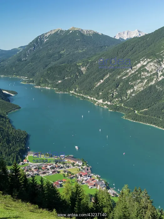 : Lake Achensee in Tyrol, Austria. This mountain : Lake Achensee in Tyrol, Austria. This mountain