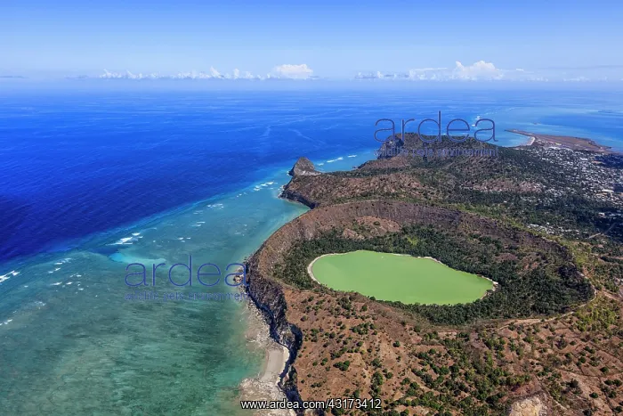: Lake Dziani, ancient crater of volcano, Petite Terre : Lake Dziani, ancient crater of volcano, Petite Terre