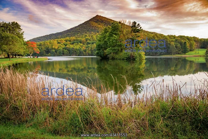 : Lake reflections, Peaks Of Otter, Blue Ridge Parkway : Lake reflections, Peaks Of Otter, Blue Ridge Parkway