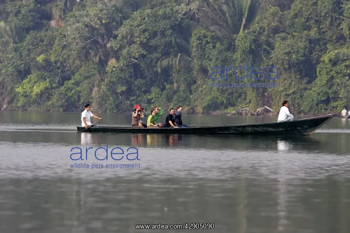 : Lake Sandoval - tourists in boat : Lake Sandoval - tourists in boat