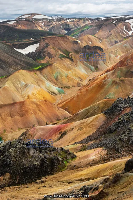 : Landscape near Landmannalaugar, Dramatic volcanic : Landscape near Landmannalaugar, Dramatic volcanic