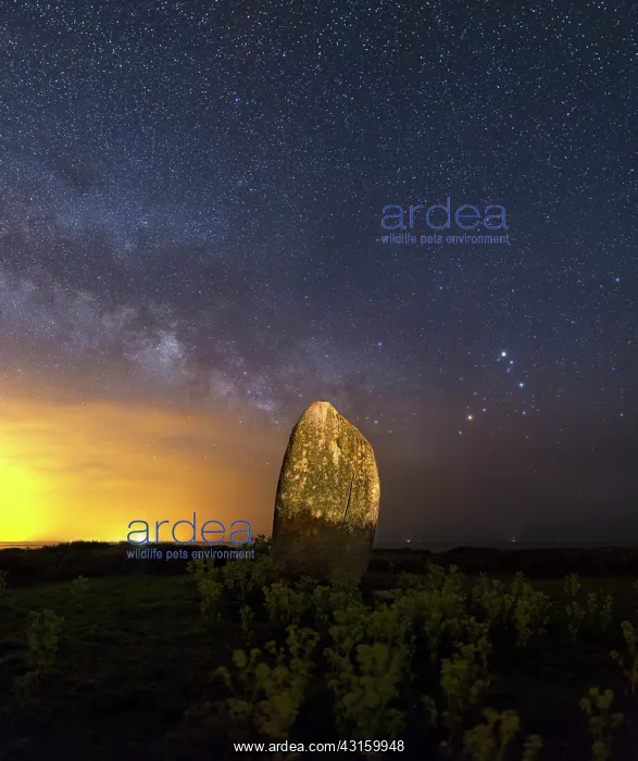 : A large menhir stands on one of the highlights of : A large menhir stands on one of the highlights of
