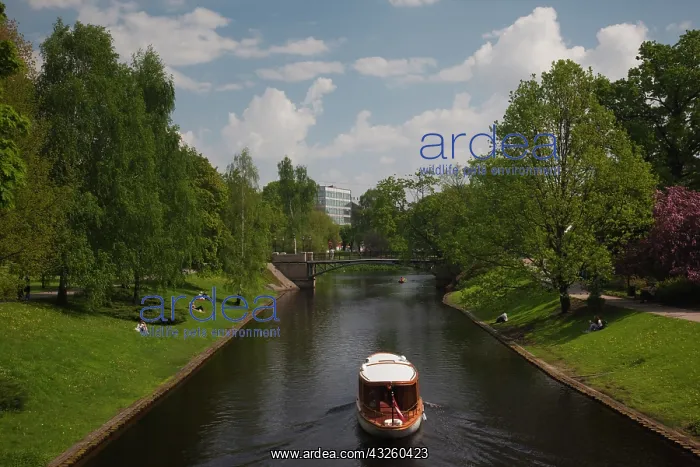 : Latvia, Riga, Bastejkalns City Park and : Latvia, Riga, Bastejkalns City Park and