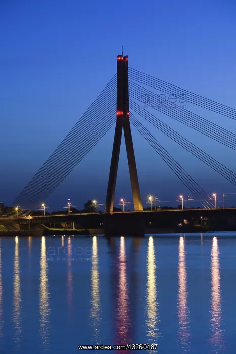 : Latvia, Riga, Vansu Bridge, Daugava River : Latvia, Riga, Vansu Bridge, Daugava River