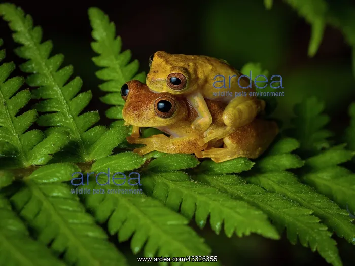 : Lesser Treefrog (Dendropsophus minutus), pair in : Lesser Treefrog (Dendropsophus minutus), pair in