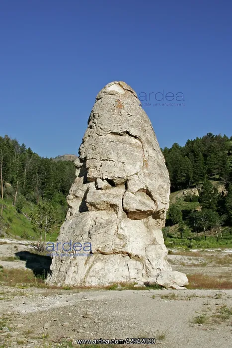: Liberty Cap - a dormant hot spring cone in Yellowstone : Liberty Cap - a dormant hot spring cone in Yellowstone