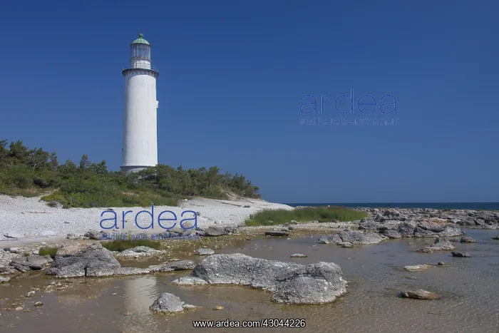 : Lighthouse Faroe at island Faroe - Gotland - Sweden : Lighthouse Faroe at island Faroe - Gotland - Sweden