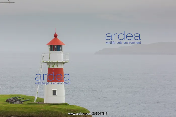 : Lighthouse Skansin at the historic fortress - Torshavn : Lighthouse Skansin at the historic fortress - Torshavn