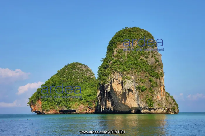  : Limestone cliffs of Phra Nang Beach, Krabi, Thailand