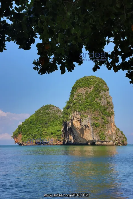  : Limestone cliffs of Phra Nang Beach, Krabi, Thailand