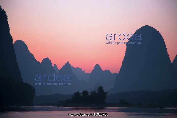 : Limestone Karst Formations at Sunset : Limestone Karst Formations at Sunset