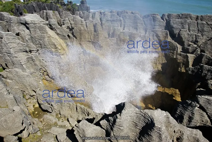 : Limestone outcrops on cliffs : Limestone outcrops on cliffs
