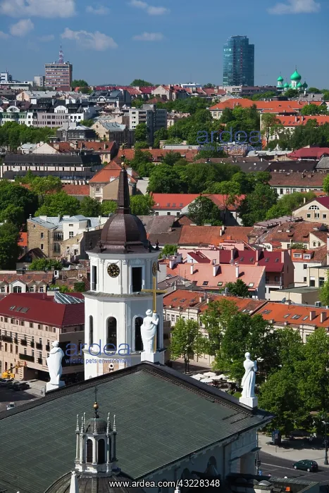 : Lithuania, Vilnius, elevated city view from : Lithuania, Vilnius, elevated city view from