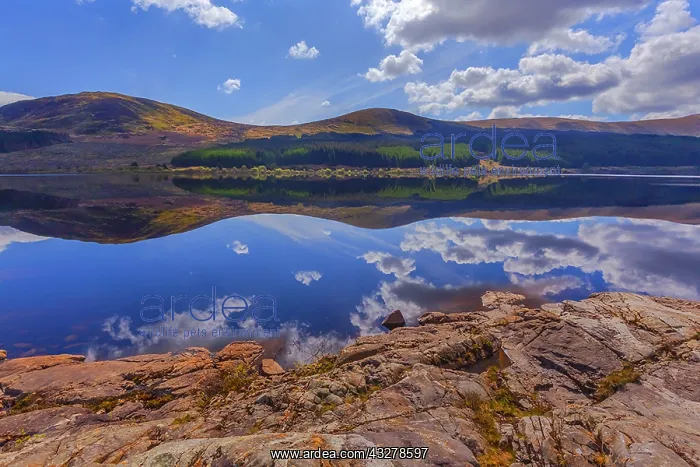 : Loch Doon - landscape with mountains and clouds : Loch Doon - landscape with mountains and clouds