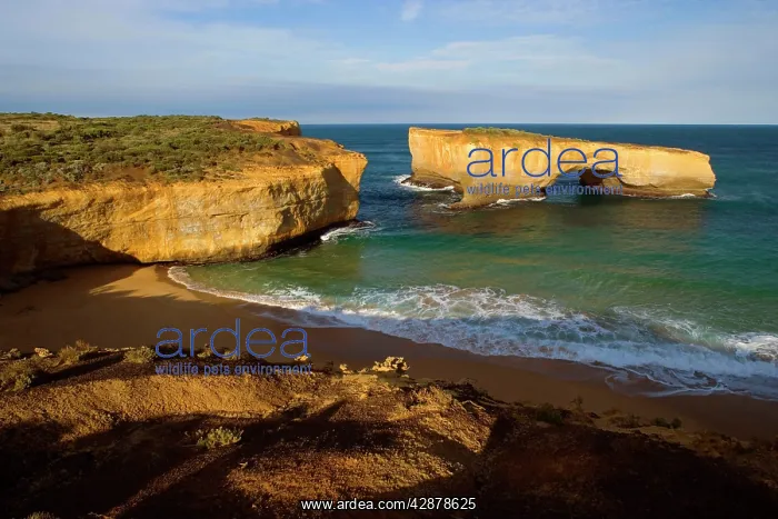 : London Bridge - collapsed sandstone arch London Bridge : London Bridge - collapsed sandstone arch London Bridge