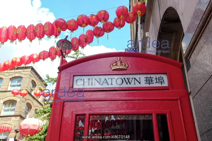 : London, England, Great Britain. Chinatown vintage old phone : London, England, Great Britain. Chinatown vintage old phone
