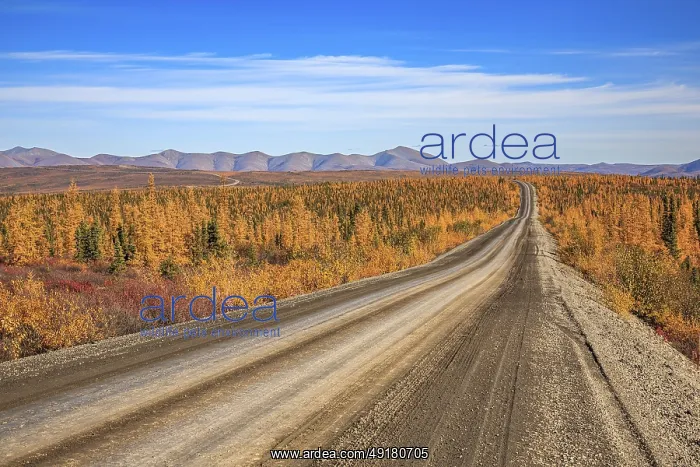  : A lonely stretch of the all-weather Dempster Highway south of Eagle Plains in the Yukon Territory
