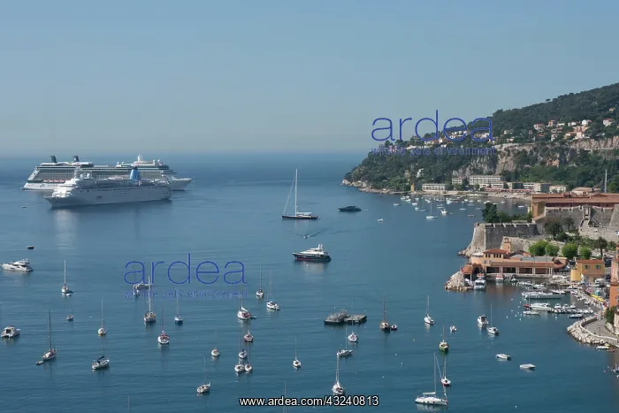 : Looking westward along Monaco seacoast with : Looking westward along Monaco seacoast with