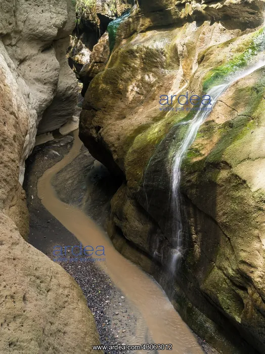 : The lower gorge with thermal springs at : The lower gorge with thermal springs at