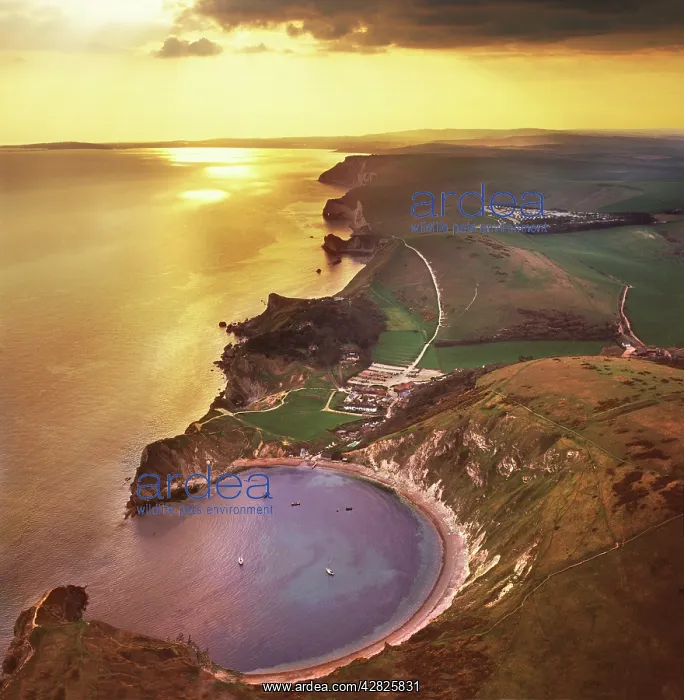 : Lulworth Cove, a natural landform harbour, near : Lulworth Cove, a natural landform harbour, near